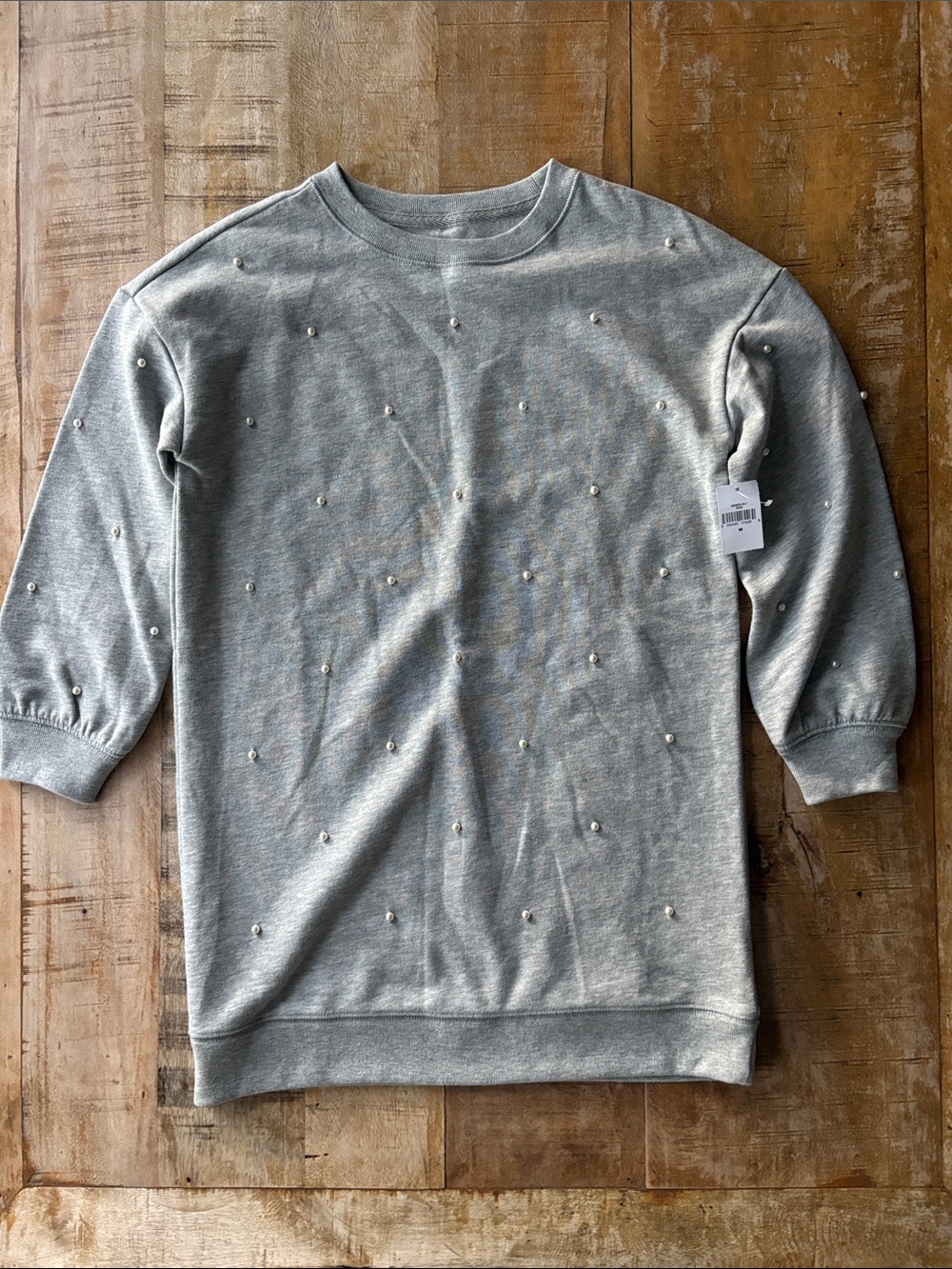 NWT Gap Girls Pearl-Embellished Sweatshirt Dress M(8)